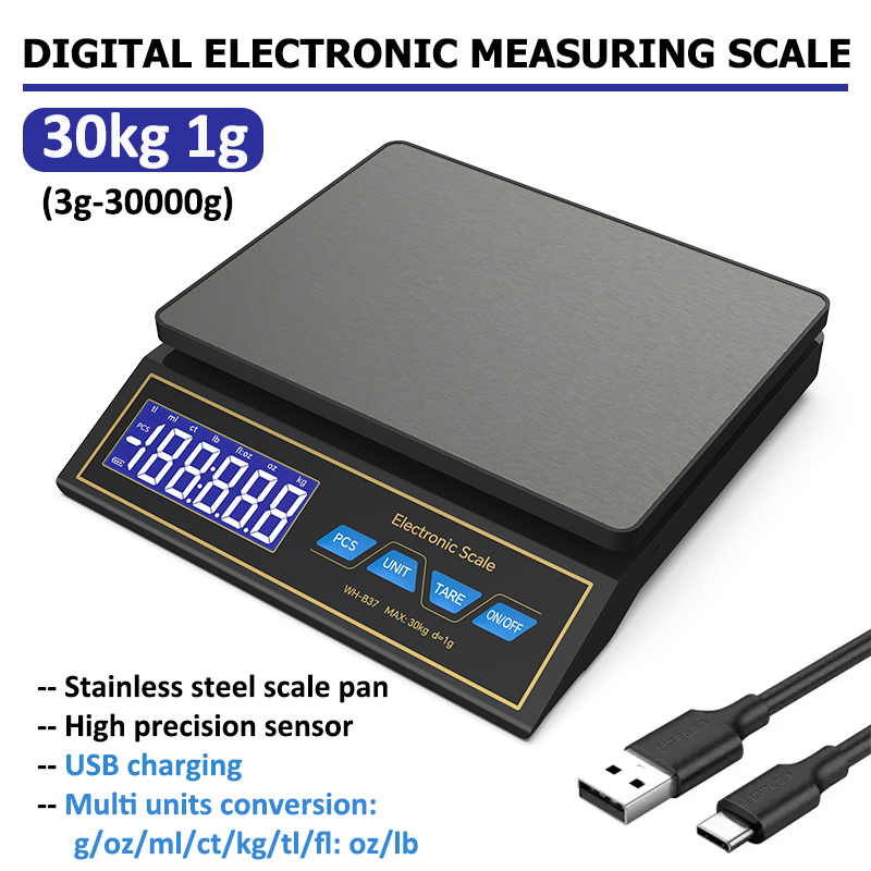Electronics Repair Workshop - Báscula de cocina Digital LCD, 30kg/1g,