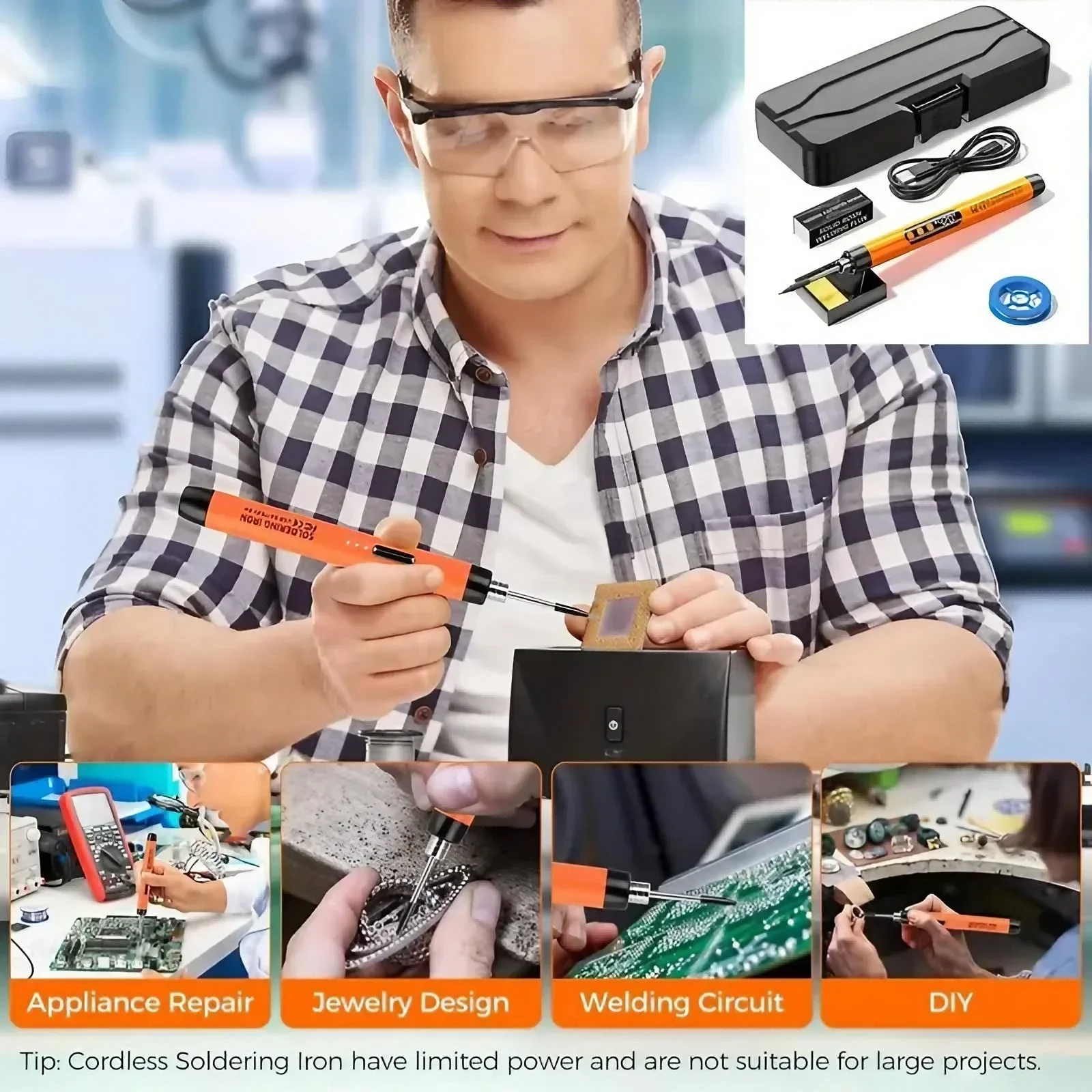 Mini Soldador Eléctrico Recarg - Electronics Repair Kit With Soldering Iron reseña y precio